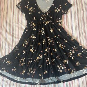 No Boundaries Black Floral Dress